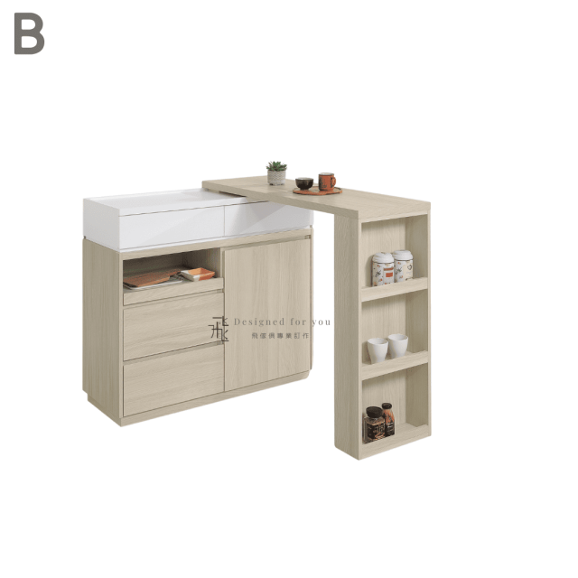 A420 4尺伸縮餐櫃桌組
