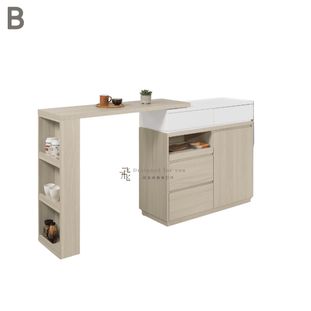 A420 4尺伸縮餐櫃桌組