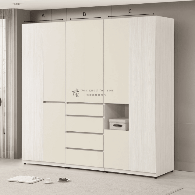 B215-5 燕麥組合式開門衣櫃
