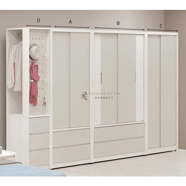 B224-5 雷佳娜組合式推門衣櫃