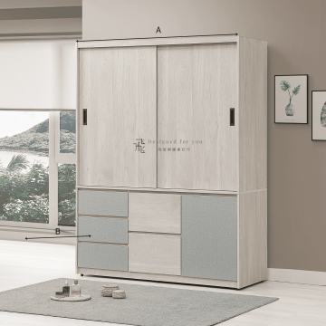 B246-2 拉蒂亞推門衣櫃