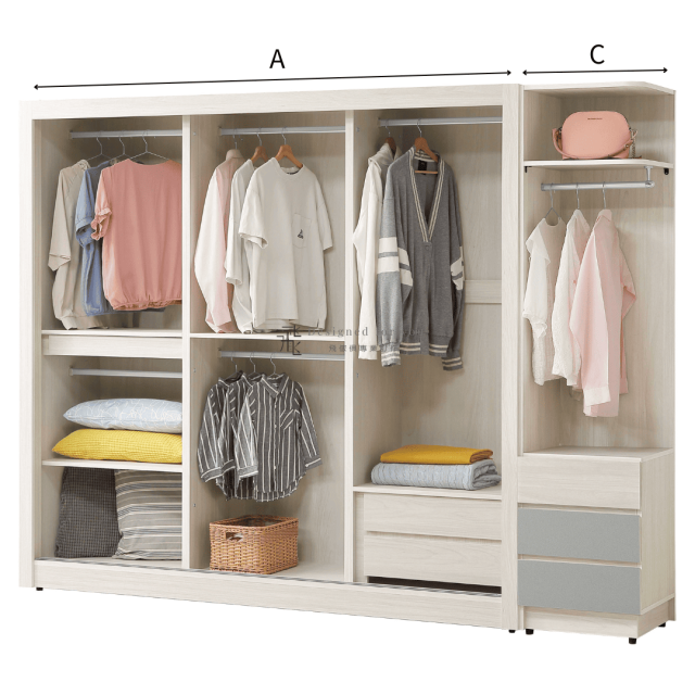 B251-2 海倫娜推門衣櫃