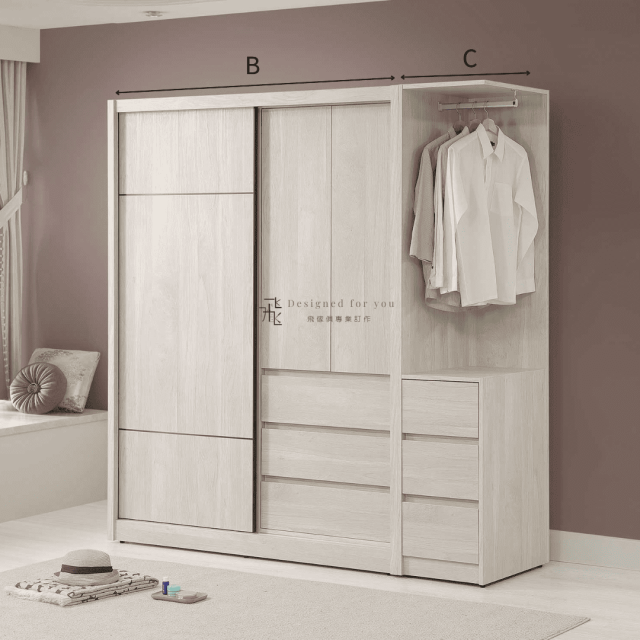 B261-2 菲洵推門衣櫃