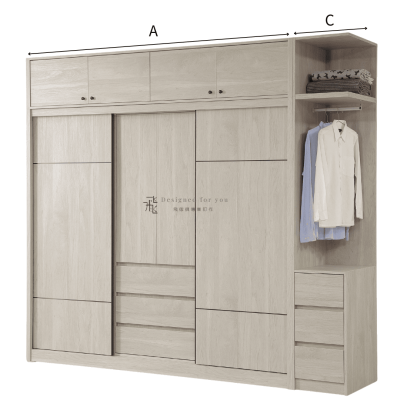 B262-2 菲洵推門衣櫃