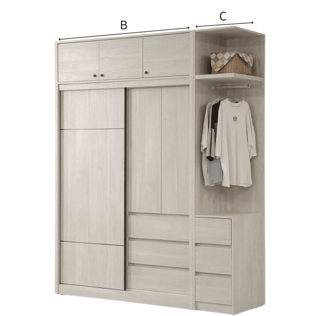 B262-2 菲洵推門衣櫃