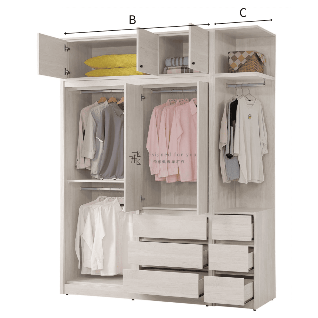 B262-2 菲洵推門衣櫃