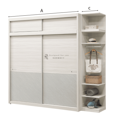 B282-3 黛拉推門衣櫃