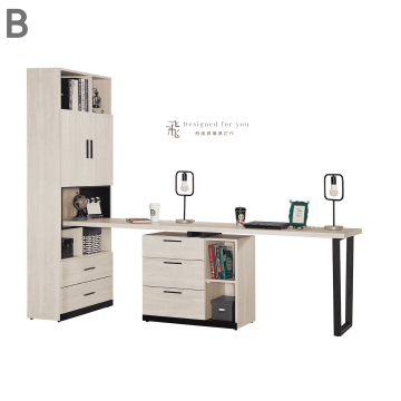 B722 伊凡卡雙人組合書桌櫃(全組)