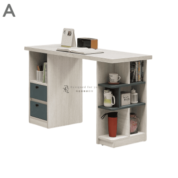 B724 白雲木雙色書桌