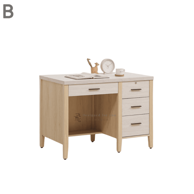 B753 白雲木雙色書桌