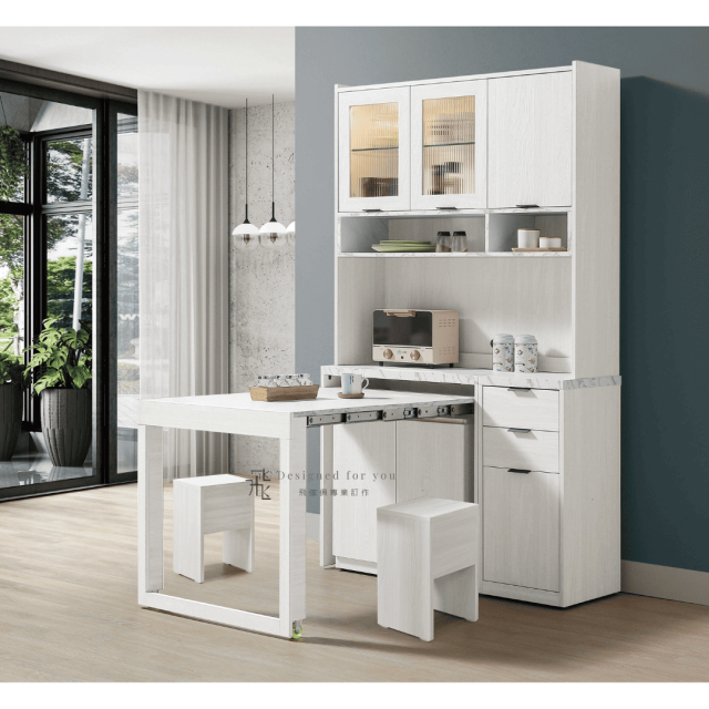 B817-2 蘿拉4尺伸縮功能桌餐櫃(上+下)