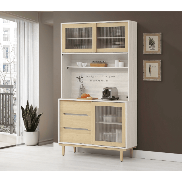 B848-4 帕特4尺木面餐櫃(上+下)