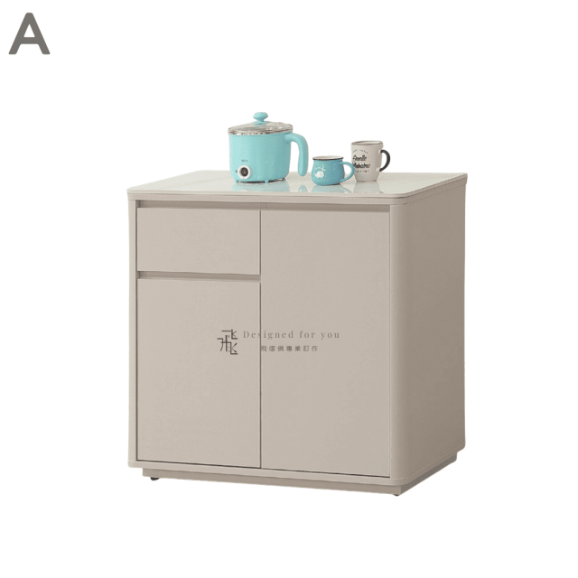 C905 夏沐奶油風餐櫃(木面)