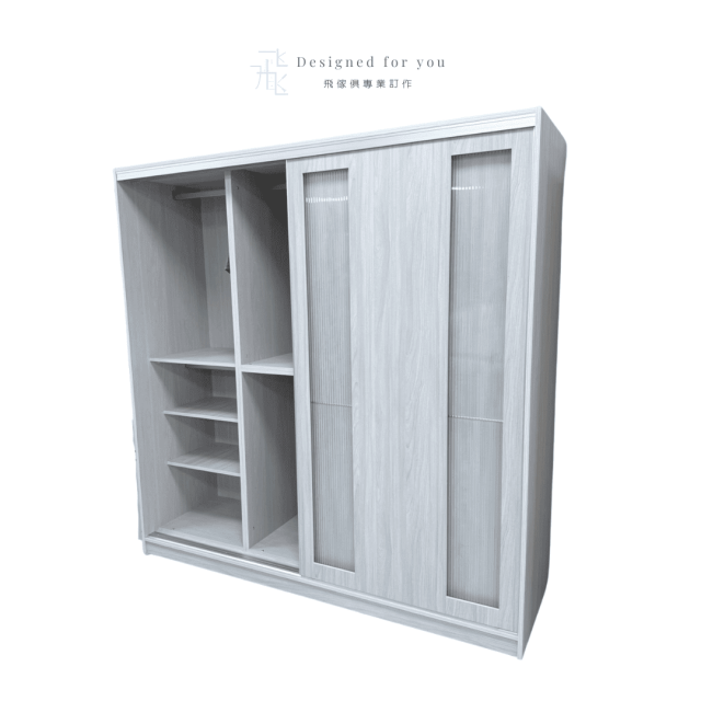 O012 白榆木6.5尺推門衣櫃